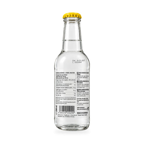 Thomas Henry Tonic Water 200ml; back bottle label