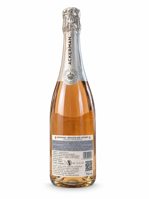 Ackerman Bulle Royale Rosé Brut Crémant de Loire 750ml back label, 12% ABV