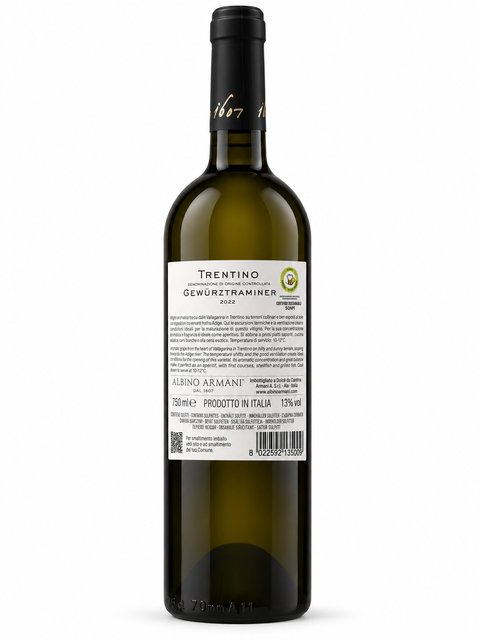 Albino Armani Crosano Gewürztraminer 2022 white wine bottle 750ml