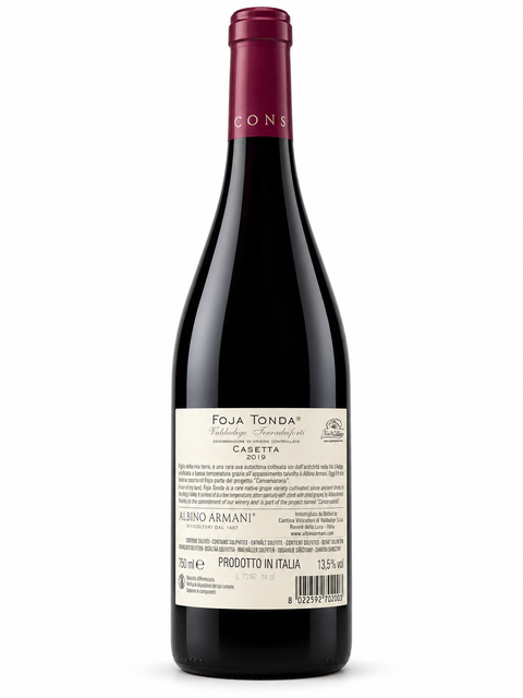 Bottle of Albino Armani Foja Tonda 2019 Dry Red wine 750ml from Valdadige Terradeiforti DOC, 13.5% alcohol