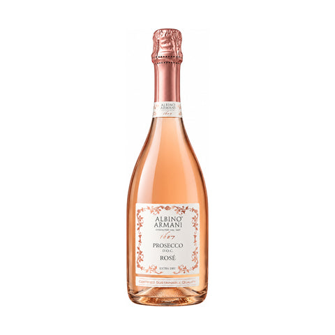 Albino Armani Prosecco Rosé Extra Dry 2023 – front bottle view, 750ml, 11%