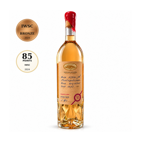 Tchotiashvili Nitsa SB rosé 2019 front bottle; IWSC 2024 Bronze and 85 points.