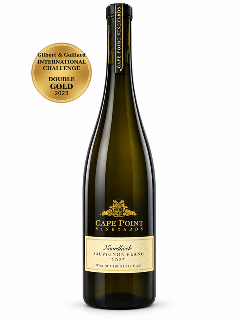 Cape Point Noordhoek Sauvignon 2022 Dry White Wine 750ml 13.5%; front bottle with Double Gold · Gilbert & Gaillard · 2023 medal badge.