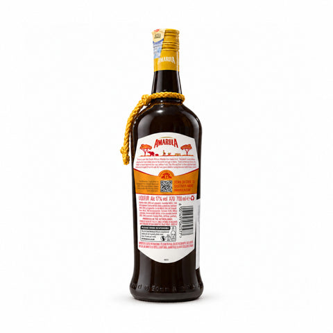 Amarula Cream ლიქიორი 700 მლ, 17% — უკანა ეტიკეტი, ნიდერლანდებში წარმოებული, შტრიხკოდი 6001495062577 | Amarula Cream liqueur 700 ml, 17% — rear label, produced in the Netherlands, barcode 6001495062577