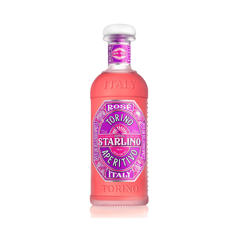 Bottle of Hotel Starlino Rosé Aperitivo 70cl from Italy with pink grapefruit and citrus flavors.