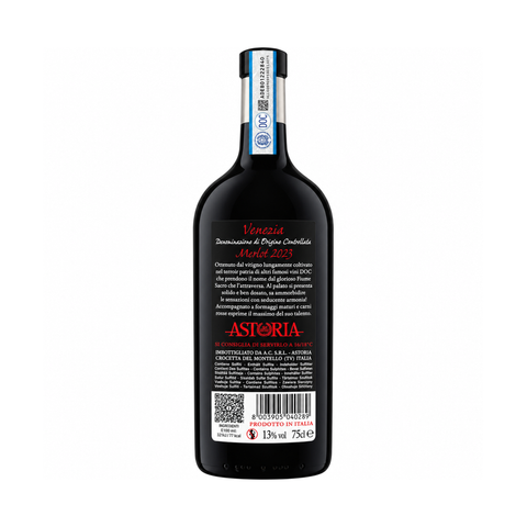 Astoria Il Puro Merlot Venezia DOC 2023 750ml 13% back view