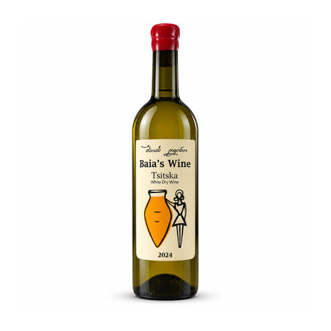 Baia's Wine Tsitska 2024 dry white qvevri wine 750ml 13% — front bottle