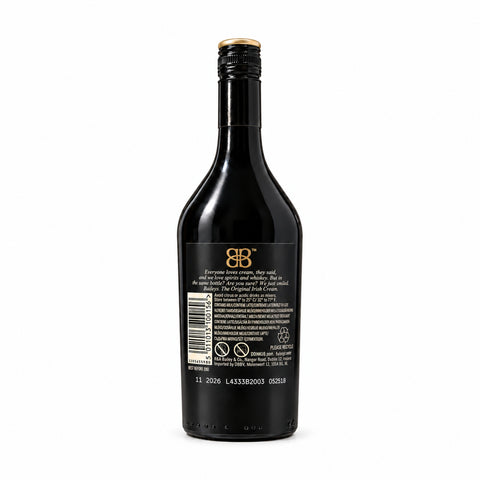 Baileys Original Irish Cream 700 ml 17%, rear label and barcode | ბეილისი Original Irish Cream 700 მლ 17%, უკანა ეტიკეტი და ბარკოდი