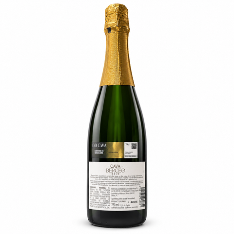 Berceo Cava Brut, rear bottle on white background