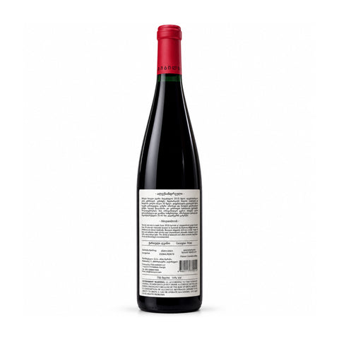 Bimbili Aleksandrouli 2019 dry red wine 750 ml 14%, rear label | ბიმბილი ალექსანდროული 2019 წითელი მშრალი ღვინო, უკანა ეტიკეტი