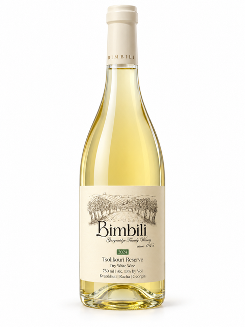 Bimbili Tsolikouri Reserve 2024 750ml 13% — front bottle