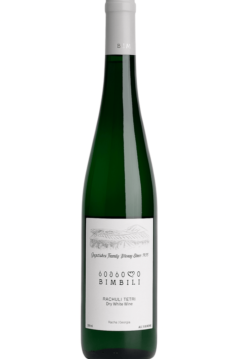 Bimbili Rachuli Tetri Dry White Wine bottle, 750ml from Racha, Georgia