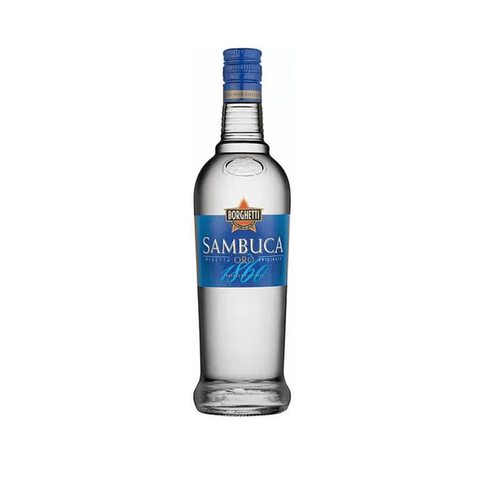 Borghetti Sambuca Liqueur 70cl bottle, Italian anise-flavored spirit, 38% ABV, clear, ideal for cocktails and digestifs.