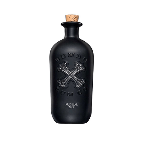 Bumbu XO Aged Rum 70cl bottle, premium Barbados rum in a sleek black design, aged in bourbon and sherry casks for rich flavor.