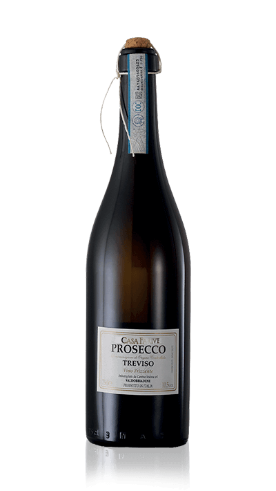 Prosecco DOC Treviso Frizzante Sparkling Wine 75cl bottle, Italian light refreshing wine with 10.5% ABV, Veneto region.