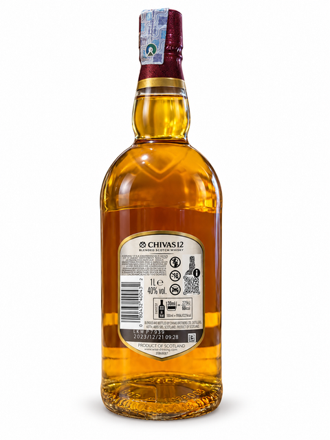 Chivas Regal 12 Blended Scotch Whisky 1L 40% rear label