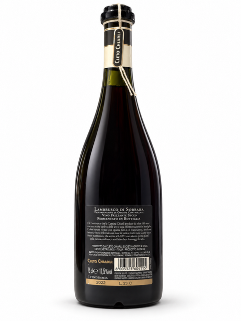 Cleto Chiarli Lambrusco del Fondatore Secco 2022 wine bottle with label details