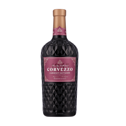 Corvezzo Cabernet Sauvignon Red Wine 2022 bottle, Veneto, Italy, organic, 13% ABV, rich flavor, elegant packaging