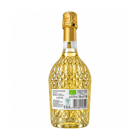 Corvezzo Cuvée Extra Dry Organic 750 ml 11.5% rear bottle