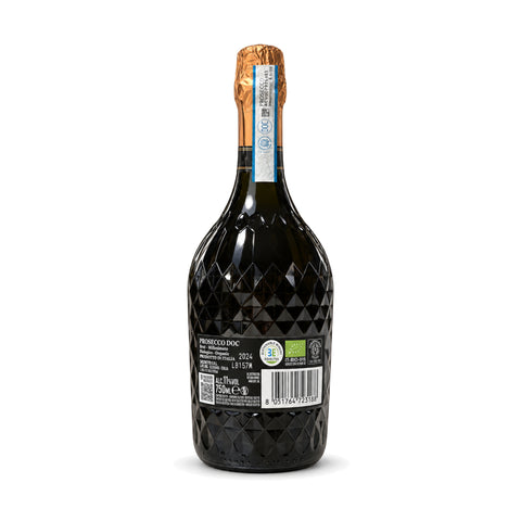Corvezzo Prosecco DOC Organic Brut 2024 750ml 11% – back / კორვეცო პროსეკო DOC ორგანული ბრუტი 2024 750 მლ 11% – უკანა ხედი
