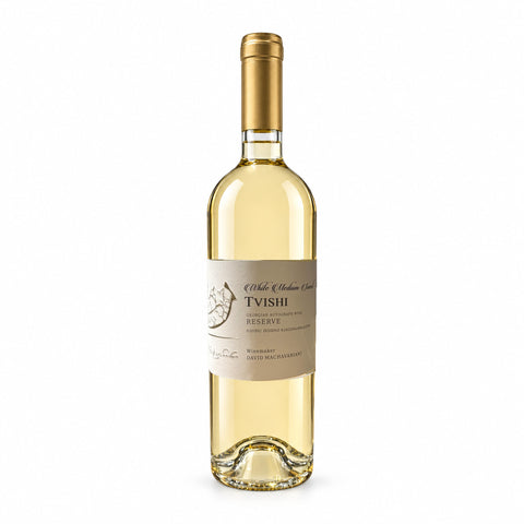 David Machavariani Reserve Tvishi Semi Sweet White 750ml wine bottle