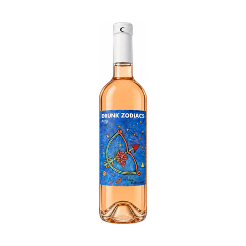 Drunk Zodiacs Sagittarius Rosé 2022 750ml 12.5% Georgia, front bottle illustration