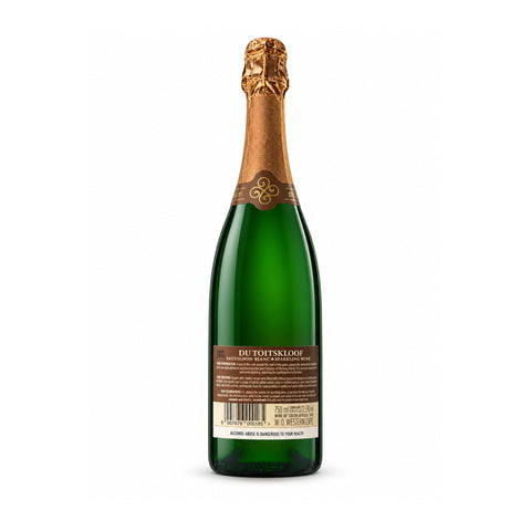 Du Toitskloof Sauvignon Blanc Brut sparkling wine bottle, back label