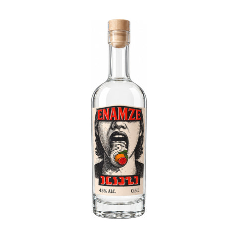 Enamze Citrus fruit brandy 500 ml 45%, front of bottle on white background