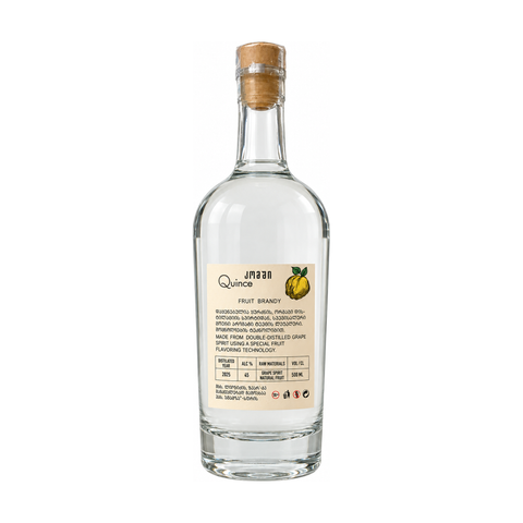 Enamze Quince Fruit Brandy 500 ml 45% – rear bottle view