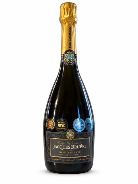 Jacques Bruere Brut Reserve 2014 front bottle on white background