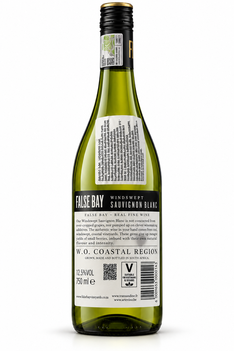 False Bay Windswept Sauvignon Blanc 2025 back label