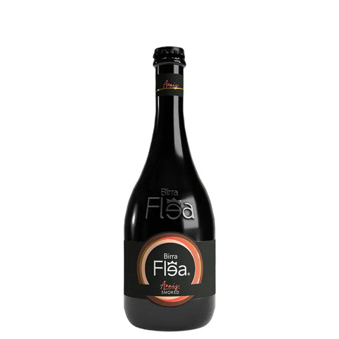 Flea Anais Smoked Beer 33cl bottle with label showing craft beer, Italy, 6.4% alcohol, smoky flavor, and rich aromas.