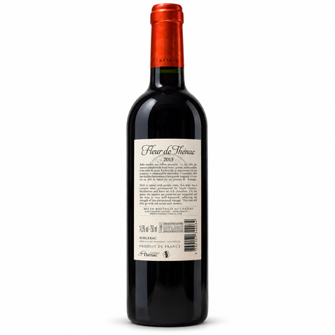 Fleur de Thénac Merlot Blend 2015 bottle 750ml, dry red wine with 14.5% alcohol from Bergerac, France.