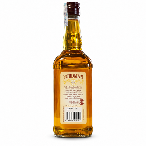 Fordman Kentucky Straight Bourbon 700ml 40% rear bottle label on white background