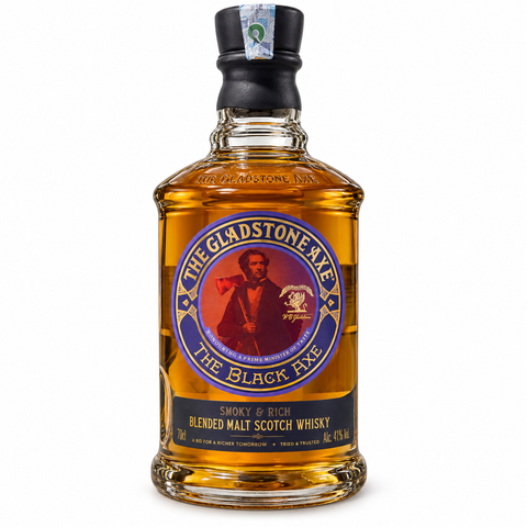The Gladstone Axe Black Axe Blended Malt Whisky 700ml bottle showcasing rich, smoky Scotch Whisky from Scotland.