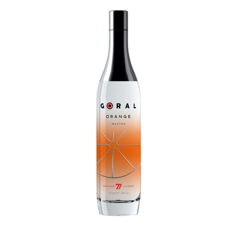 Goral Orange Vodka 70cl bottle with fruit design, Slovakia