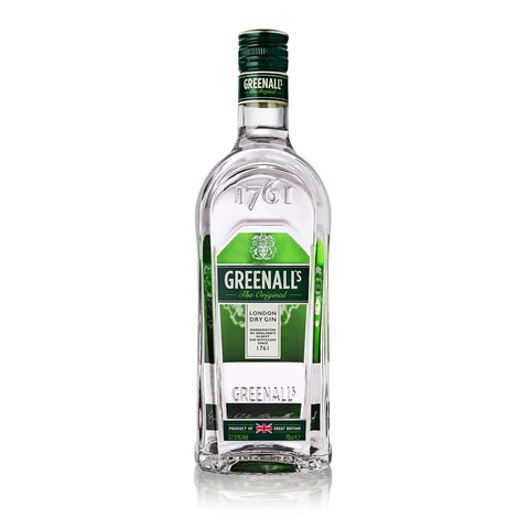 Greenall's London Dry Gin 1L bottle with 40% alcohol, featuring traditional label design.