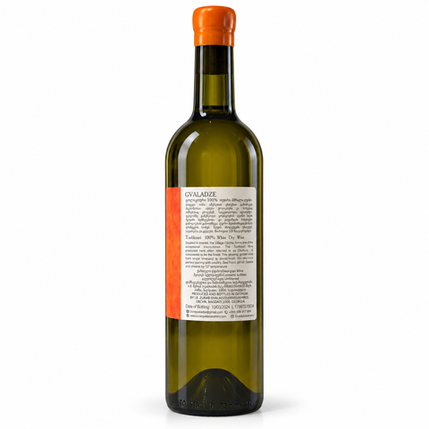 Gvaladze Tsolikouri 2022 dry white qvevri wine — back label