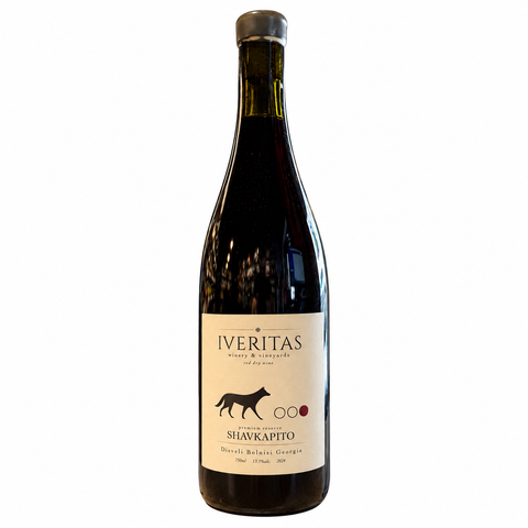Iveritas Shavkapito Reserve Dry Red Wine 2024 750ml bottle from Georgia, featuring Shavkapito grape, 13.5% alcohol.