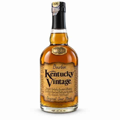 Bottle of Kentucky Vintage Original Sour Mash Bourbon 750ml, 45% ABV, showing label details.