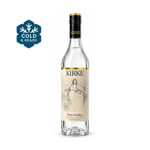 კირკე Pure Vodka 500 მლ 40%, საქართველო — სტუდიური წინა ხედი ცივად მიწოდების ბეიჯით