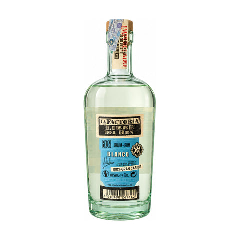 La Factoria El Blanco Caribbean White Rum 700ml bottle 40% with blue label