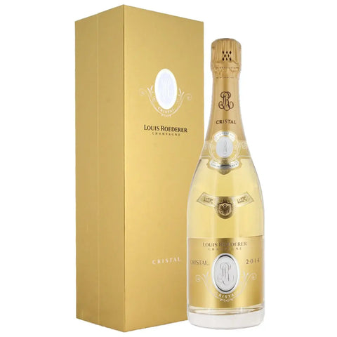 Louis Roederer Cristal 2014 Champagne with gold box, 0.75L, luxurious French sparkling wine