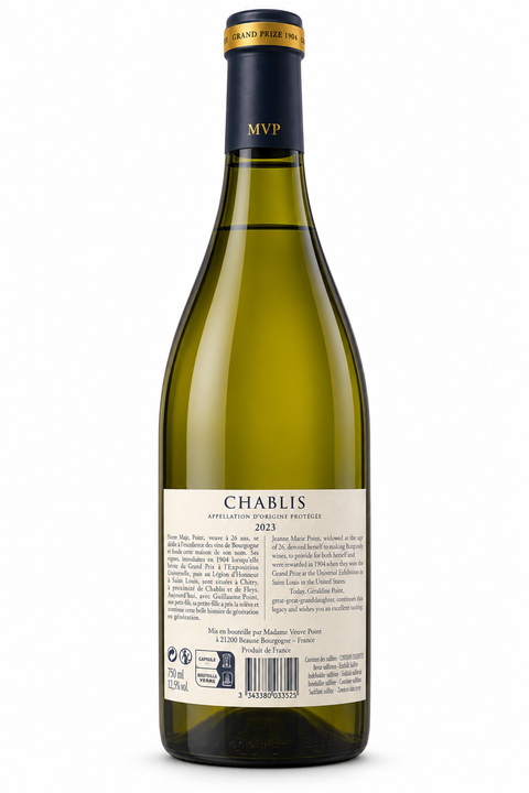 Madame Veuve Point Chablis 2023 — rear bottle