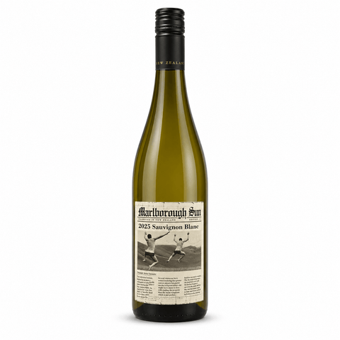 Marlborough Sun Sauvignon Blanc 2025 wine bottle from New Zealand, showcasing premium 750ml white Sauvignon Blanc.