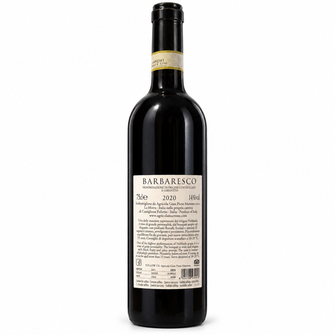 Marrone Barbaresco DOCG 2020 back bottle on white background