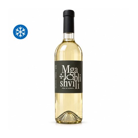 Mgaloblishvili Tsinandali 2023 13.5% dry white wine front | მგალობლიშვილი წინანდალი 2023 თეთრი მშრალი ღვინო, წინა ხედი