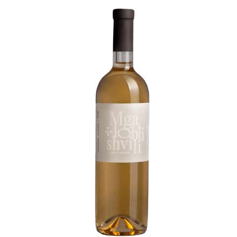 Mgaloblishvili Rkatsiteli Amber Wine bottle from Kakheti, Georgia. Traditional qvevri wine, made from Rkatsiteli grape.