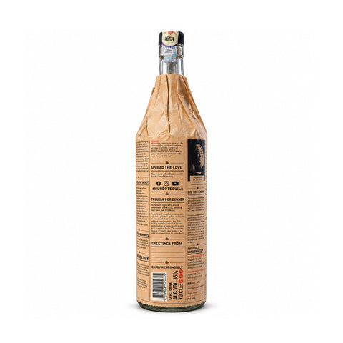 Mundo Blanco tequila 700ml 35%, rear paper wrap and barcode 5706844525635 | Mundo ბლანკო ტეკილა 700 მლ 35%, უკანა ხედი და ბარკოდი 5706844525635