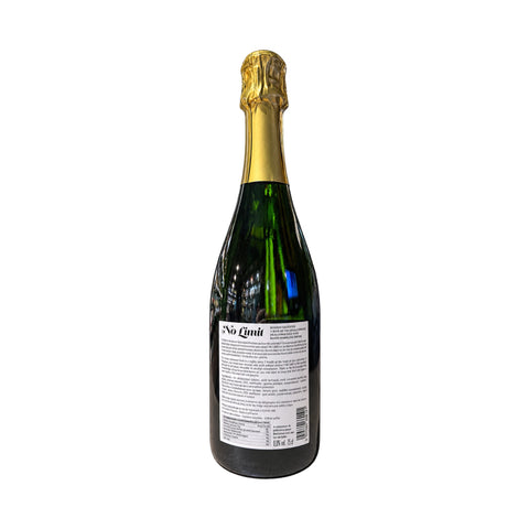 No Limit Alcohol Free Sparkling Wine 750ml bottle with label showing 0.0% alcohol content, premium non-alcoholic sparkling option from France.